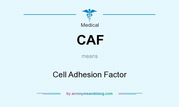 What does CAF mean? It stands for Cell Adhesion Factor