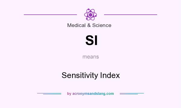 What does SI mean? It stands for Sensitivity Index