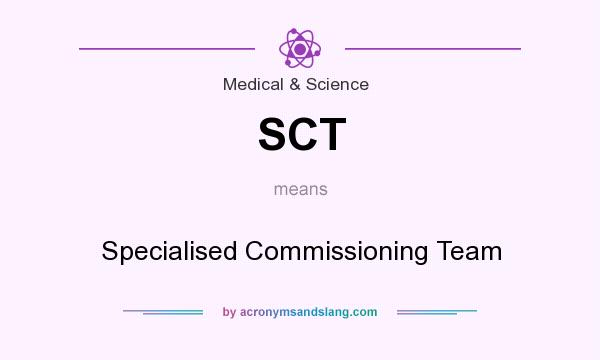What does SCT mean? It stands for Specialised Commissioning Team
