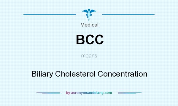 What does BCC mean? It stands for Biliary Cholesterol Concentration