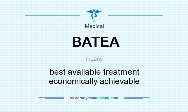 What does BATEA mean? It stands for best available treatment economically achievable