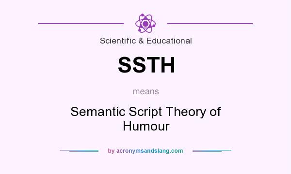 What does SSTH mean? It stands for Semantic Script Theory of Humour
