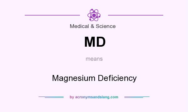 What does MD mean? It stands for Magnesium Deficiency