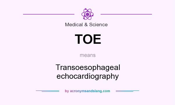 What does TOE mean? It stands for Transoesophageal echocardiography
