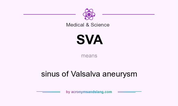 What does SVA mean? It stands for sinus of Valsalva aneurysm