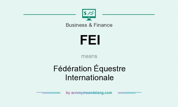 What does FEI mean? It stands for Fédération Équestre Internationale