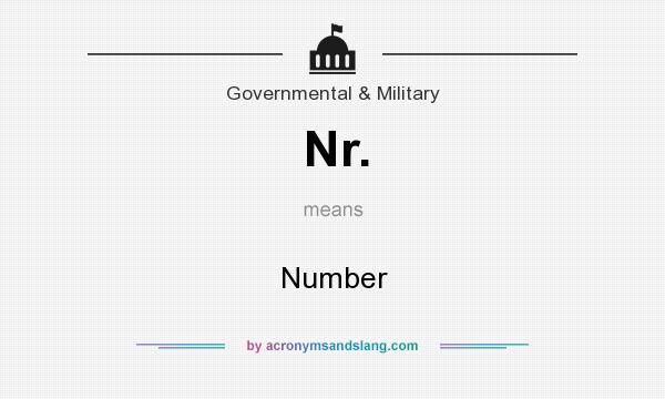 What does Nr. mean? It stands for Number