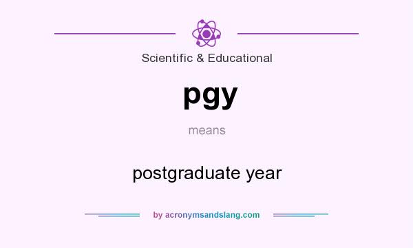 What does pgy mean? It stands for postgraduate year