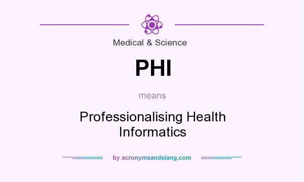 What does PHI mean? It stands for Professionalising Health Informatics