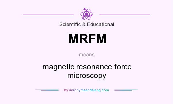 What does MRFM mean? It stands for magnetic resonance force microscopy