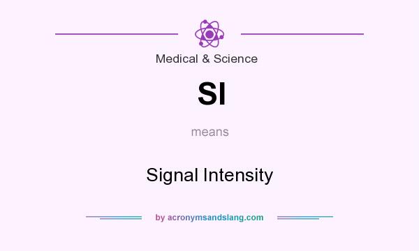 What does SI mean? It stands for Signal Intensity