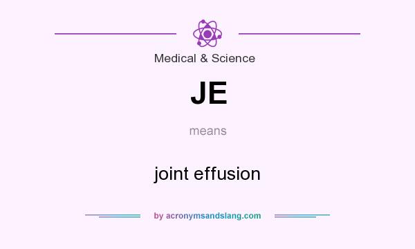 What does JE mean? It stands for joint effusion