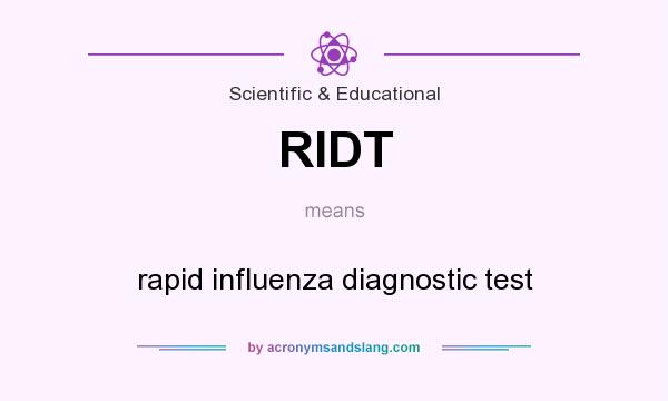 What does RIDT mean? It stands for rapid influenza diagnostic test