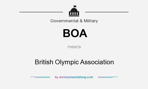 What does BOA mean? It stands for British Olympic Association
