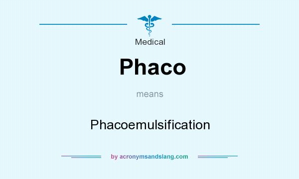 What does Phaco mean? It stands for Phacoemulsification