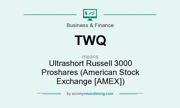 What does TWQ mean? It stands for Ultrashort Russell 3000 Proshares (American Stock Exchange [AMEX])