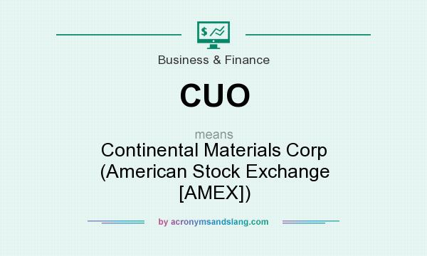 What does CUO mean? It stands for Continental Materials Corp (American Stock Exchange [AMEX])