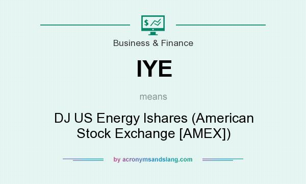 What does IYE mean? It stands for DJ US Energy Ishares (American Stock Exchange [AMEX])