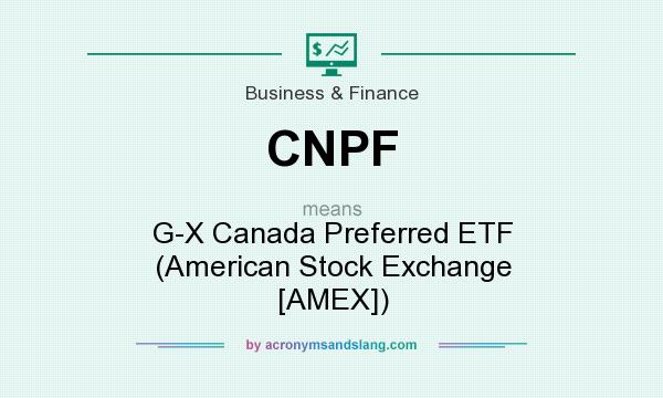 What does CNPF mean? It stands for G-X Canada Preferred ETF (American Stock Exchange [AMEX])