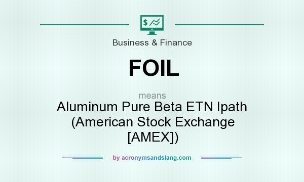What does FOIL mean? It stands for Aluminum Pure Beta ETN Ipath (American Stock Exchange [AMEX])