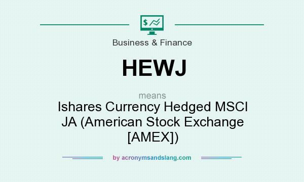 What does HEWJ mean? It stands for Ishares Currency Hedged MSCI JA (American Stock Exchange [AMEX])