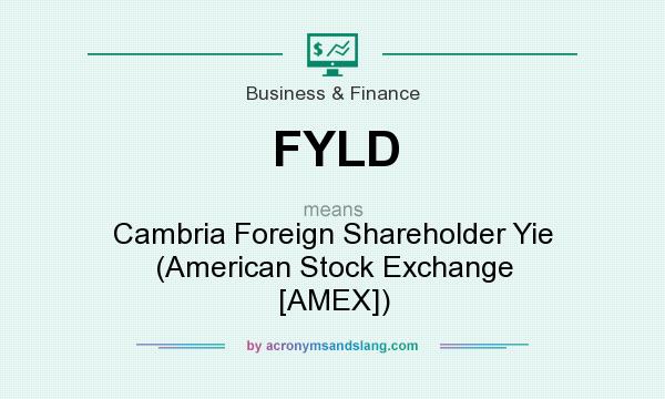 What does FYLD mean? It stands for Cambria Foreign Shareholder Yie (American Stock Exchange [AMEX])