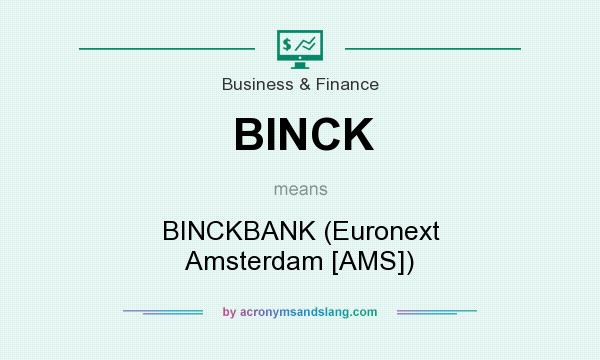 What does BINCK mean? It stands for BINCKBANK (Euronext Amsterdam [AMS])