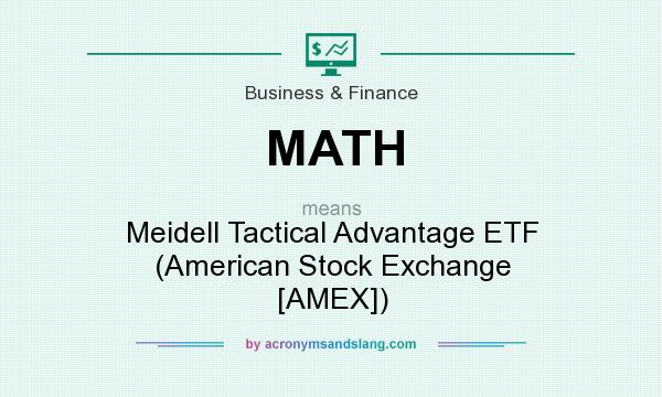 What does MATH mean? It stands for Meidell Tactical Advantage ETF (American Stock Exchange [AMEX])
