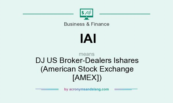 What does IAI mean? It stands for DJ US Broker-Dealers Ishares (American Stock Exchange [AMEX])