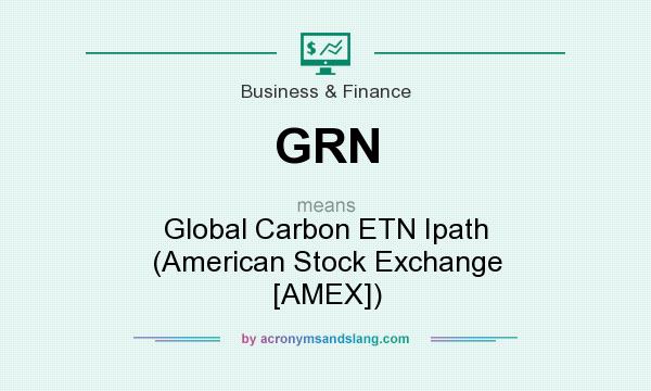 What does GRN mean? It stands for Global Carbon ETN Ipath (American Stock Exchange [AMEX])