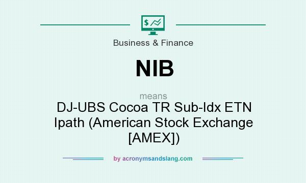 What does NIB mean? It stands for DJ-UBS Cocoa TR Sub-Idx ETN Ipath (American Stock Exchange [AMEX])