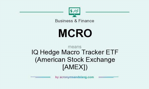 What does MCRO mean? It stands for IQ Hedge Macro Tracker ETF (American Stock Exchange [AMEX])