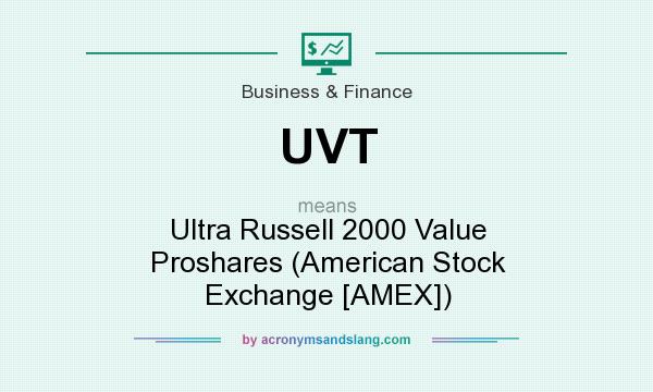 What does UVT mean? It stands for Ultra Russell 2000 Value Proshares (American Stock Exchange [AMEX])