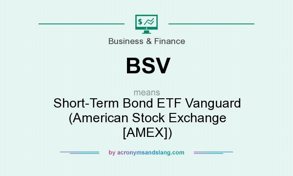 What does BSV mean? It stands for Short-Term Bond ETF Vanguard (American Stock Exchange [AMEX])