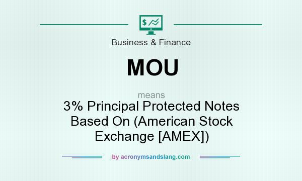What does MOU mean? It stands for 3% Principal Protected Notes Based On (American Stock Exchange [AMEX])