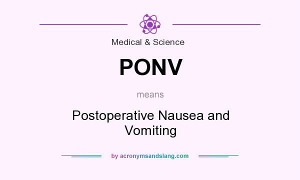 What does PONV mean? It stands for Postoperative Nausea and Vomiting