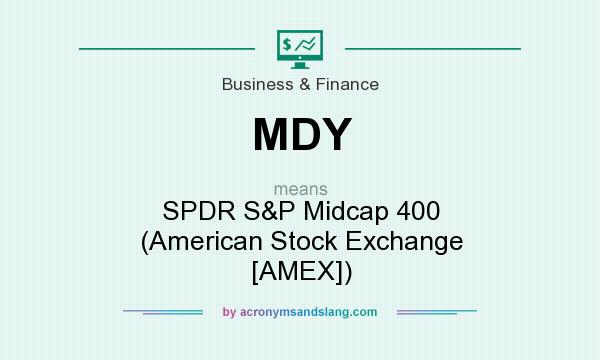 What does MDY mean? It stands for SPDR S&P Midcap 400 (American Stock Exchange [AMEX])