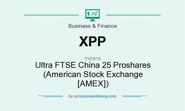 What does XPP mean? It stands for Ultra FTSE China 25 Proshares (American Stock Exchange [AMEX])