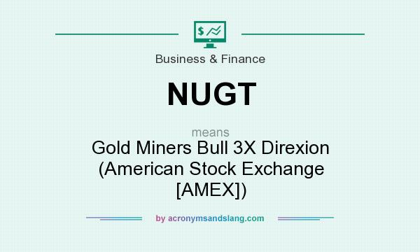 What does NUGT mean? It stands for Gold Miners Bull 3X Direxion (American Stock Exchange [AMEX])