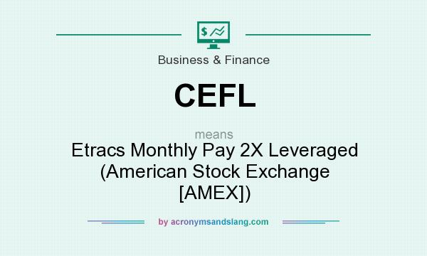 What does CEFL mean? It stands for Etracs Monthly Pay 2X Leveraged (American Stock Exchange [AMEX])