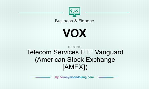 What does VOX mean? It stands for Telecom Services ETF Vanguard (American Stock Exchange [AMEX])