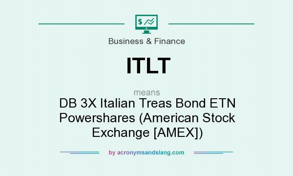 What does ITLT mean? It stands for DB 3X Italian Treas Bond ETN Powershares (American Stock Exchange [AMEX])