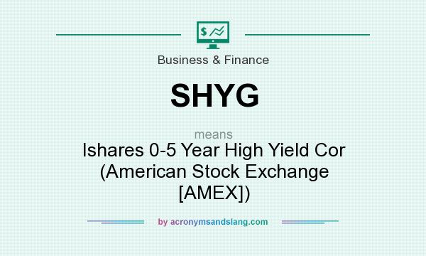What does SHYG mean? It stands for Ishares 0-5 Year High Yield Cor (American Stock Exchange [AMEX])