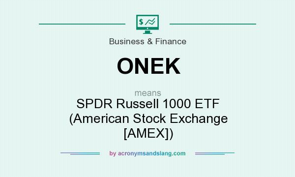 What does ONEK mean? It stands for SPDR Russell 1000 ETF (American Stock Exchange [AMEX])