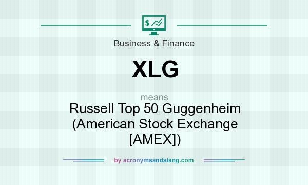 What does XLG mean? It stands for Russell Top 50 Guggenheim (American Stock Exchange [AMEX])