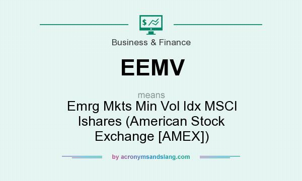 What does EEMV mean? It stands for Emrg Mkts Min Vol Idx MSCI Ishares (American Stock Exchange [AMEX])