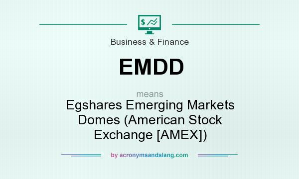 What does EMDD mean? It stands for Egshares Emerging Markets Domes (American Stock Exchange [AMEX])
