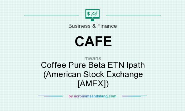 What does CAFE mean? It stands for Coffee Pure Beta ETN Ipath (American Stock Exchange [AMEX])