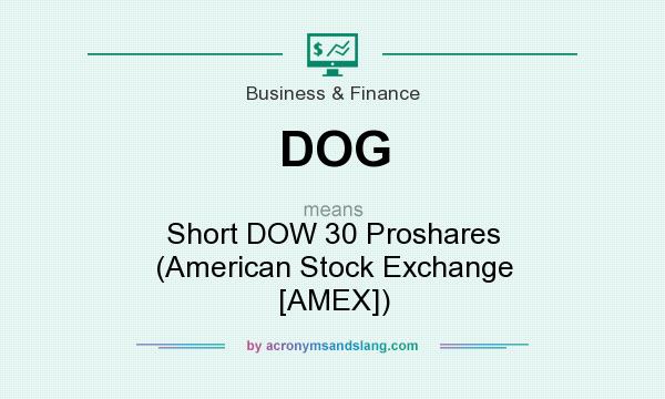 What does DOG mean? It stands for Short DOW 30 Proshares (American Stock Exchange [AMEX])