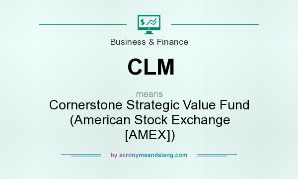 What does CLM mean? It stands for Cornerstone Strategic Value Fund (American Stock Exchange [AMEX])